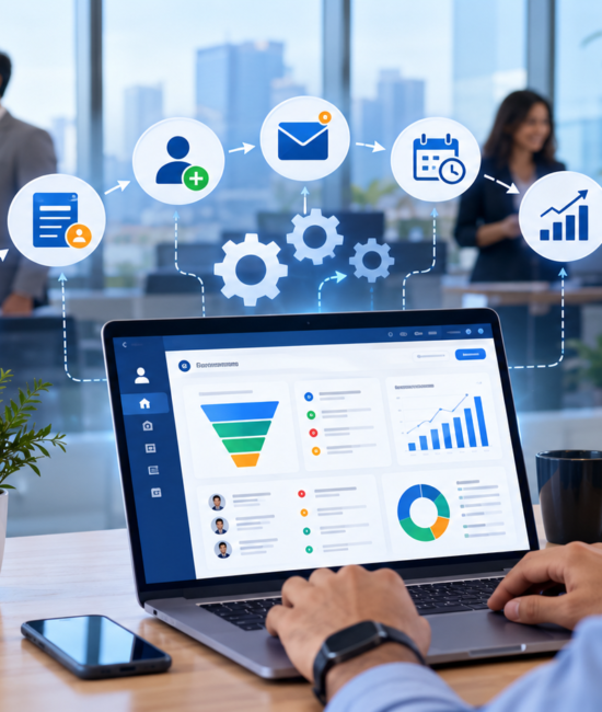 CRM Automation in a Modern Office