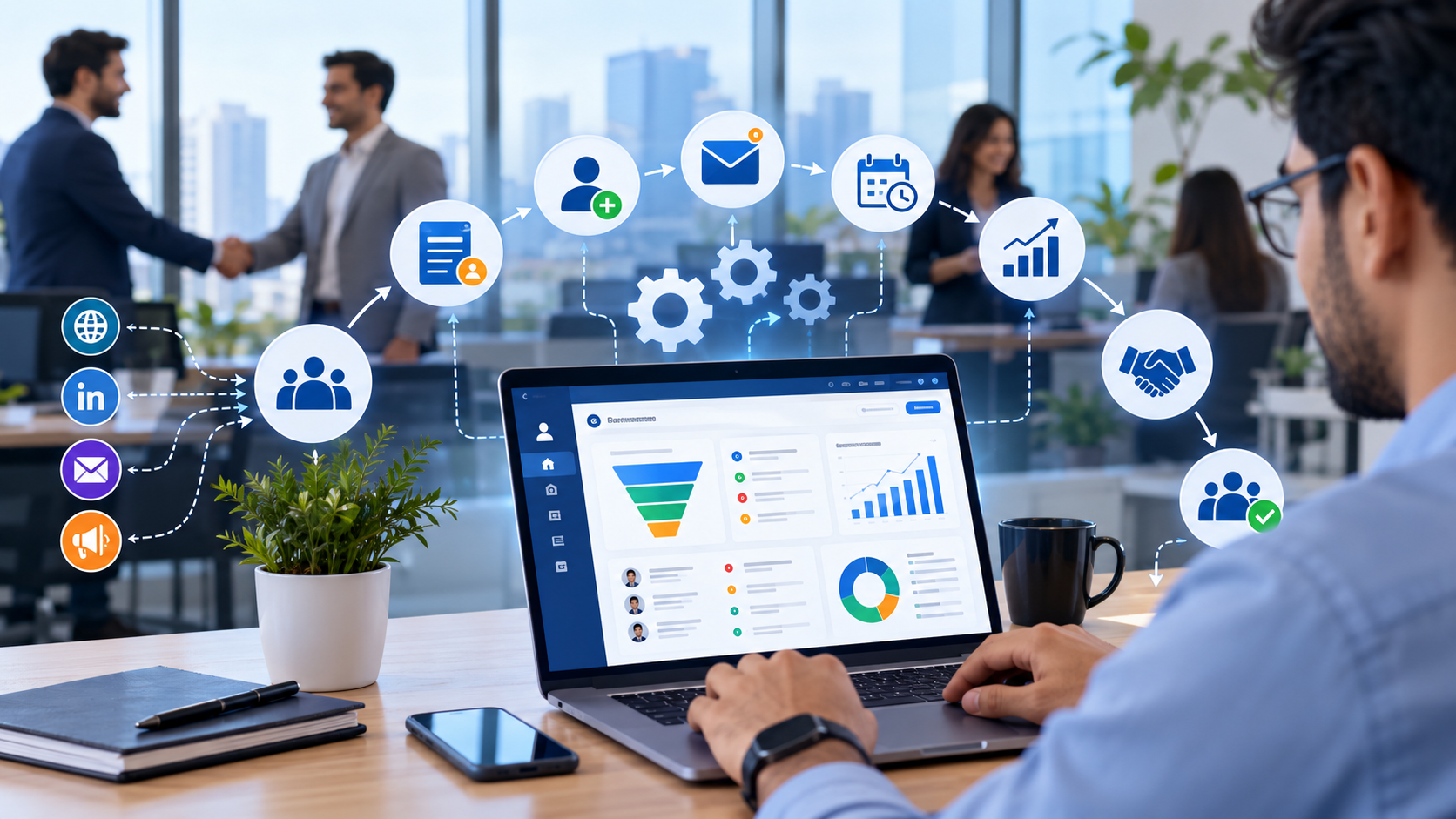 CRM Automation in a Modern Office